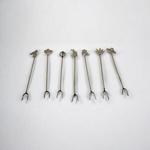 Vintage Taxco Set of 7 Olive/Pickle Forks